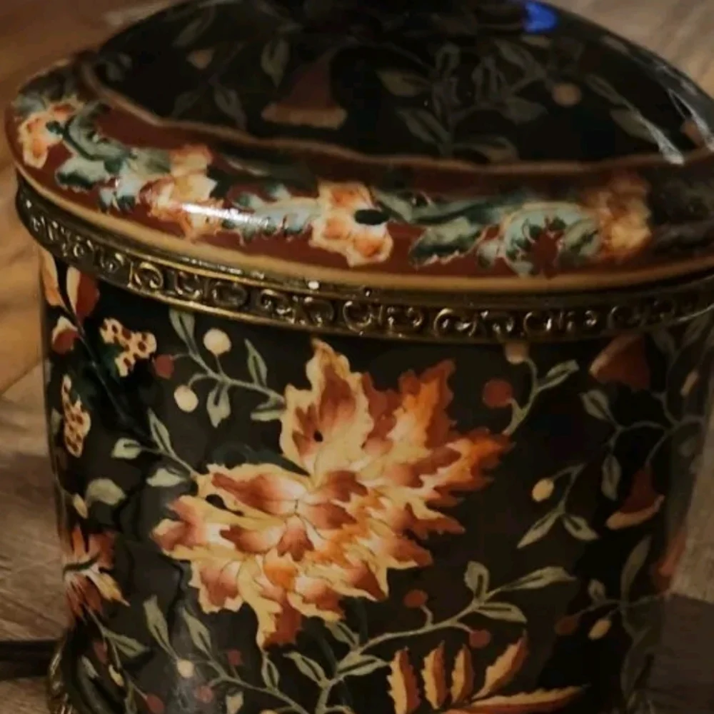 Rare Asian Claw Foot Lamp Painted Floral Lamp
